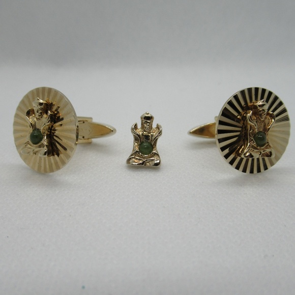Jewel Tie 925 Sterling Silver Gold-Toned Kentucky Derby Cuff Link